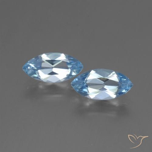 2.52ctw Natural Azul Cielo Topacio, Marquesa, VVS-VS