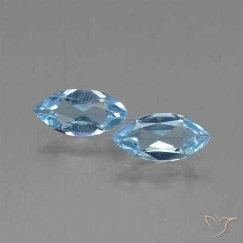 2.13ctw Natural Azul Cielo Topacio, Marquesa, VVS-VS