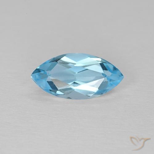 1.38ct Natural Azul Cielo Topacio, Marquesa, VVS-VS