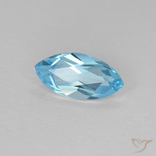 Topacio Azul Cielo natural de 1.38 ct, Marquesa, VVS-VS