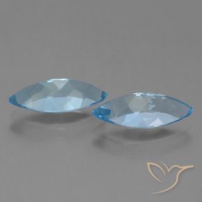 Gemas de Topacio Azul Cielo natural de 7.20 ct, Marquesa, VVS