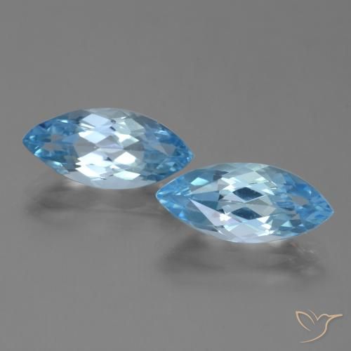 7.51ctw Natural Azul Suizo Topacio, Marquesa, VVS
