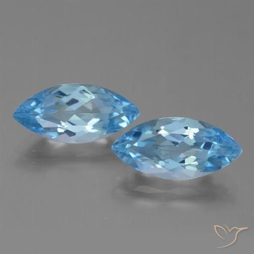 7.36ctw Natural Azul Cielo Topacio, Marquesa, VVS