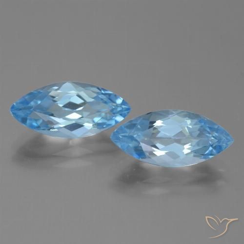 7.40ctw Natural Azul Cielo Topacio, Marquesa, VVS