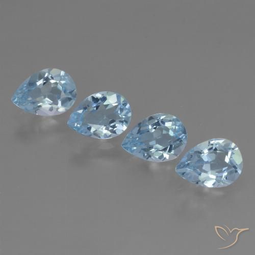 3.51ctw Natural Azul Cielo Topacio, En forma de pera, VVS-VS