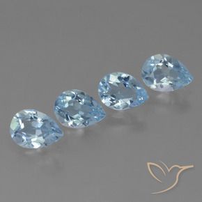 Gemas de Topacio Azul Cielo natural de 3.51 ct, En forma de pera, VVS-VS
