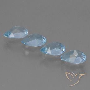 Gemas de Topacio Azul Cielo natural de 3.51 ct, En forma de pera, VVS-VS