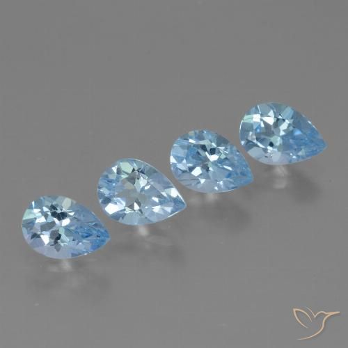 3.33ctw Natural Azul Cielo Topacio, En forma de pera, VVS-VS