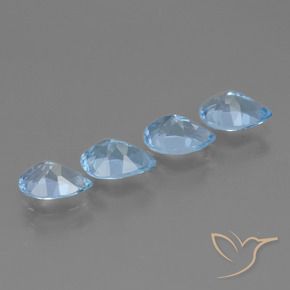 Gemas de Topacio Azul Cielo natural de 3.33 ct, En forma de pera, VVS-VS