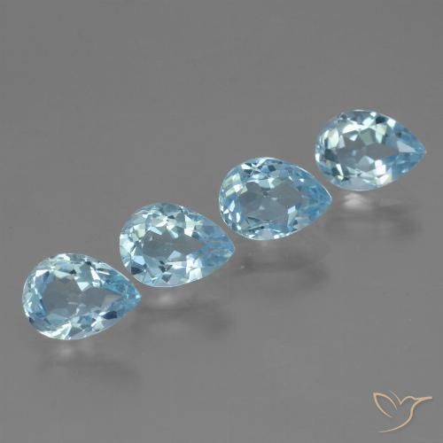 3.59ctw Natural Azul Cielo Topacio, En forma de pera, VVS-VS