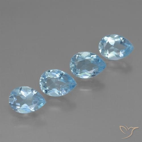 3.35ctw Natural Azul Suizo Topacio, En forma de pera, VVS-VS