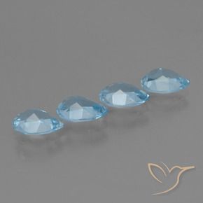 Gemas de Topacio Azul Suizo natural de 3.35 ct, En forma de pera, VVS-VS