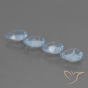 Gemas de Topacio Azul Cielo natural de 3.02 ct, En forma de pera, VVS-VS
