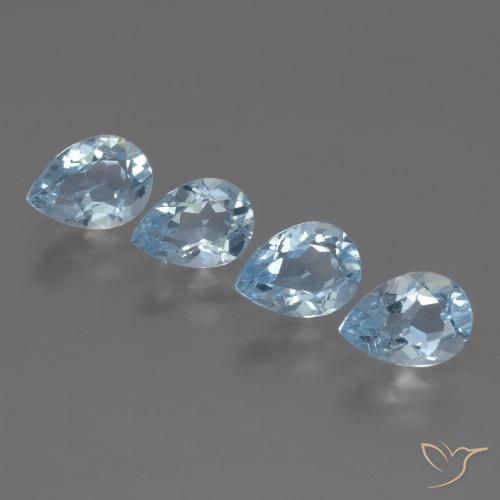 3.45ctw Natural Azul Cielo Topacio, En forma de pera, VVS-VS