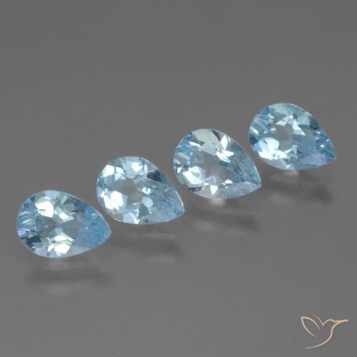 3.28ctw Natural Azul Suizo Topacio, En forma de pera, VVS-VS