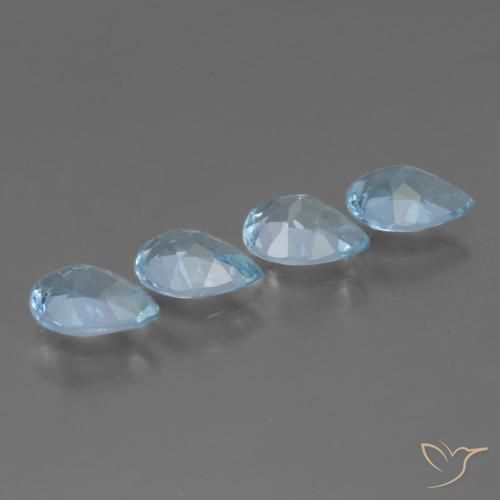 Gemas de Topacio Azul Suizo natural de 3.28 ct, En forma de pera, VVS-VS