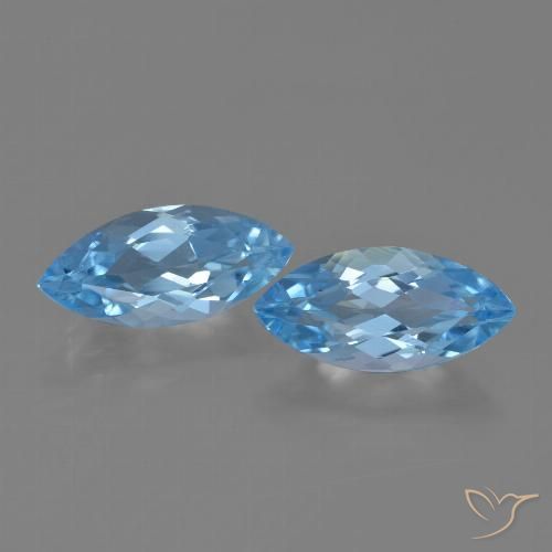 7.46ctw Natural Azul Suizo Topacio, Marquesa, VVS-VS