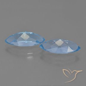Gemas de Topacio Azul Suizo natural de 7.46 ct, Marquesa, VVS-VS