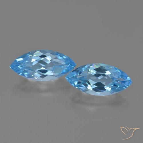 7.06ctw Natural Azul Suizo Topacio, Marquesa, VVS