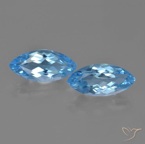 7.80ctw Natural Azul Suizo Topacio, Marquesa, VVS-VS