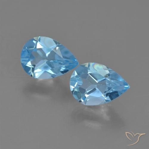 1.70ctw Natural Azul Suizo Topacio, En forma de pera, VS