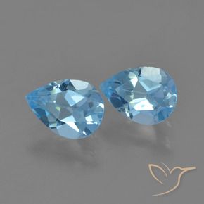 Gemas de Topacio Azul Suizo natural de 1.70 ct, En forma de pera, VS