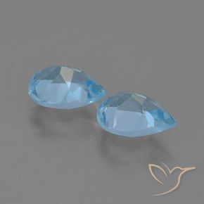 Gemas de Topacio Azul Suizo natural de 1.70 ct, En forma de pera, VS