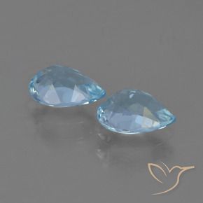 Gemas de Topacio Azul Cielo natural de 1.71 ct, En forma de pera, VS