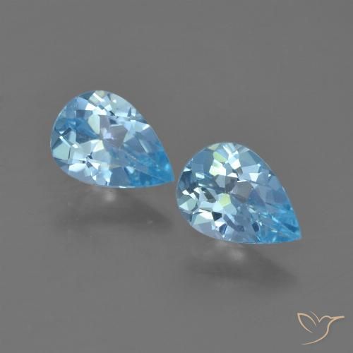 1.36ctw Natural Azul Cielo Topacio, En forma de pera, VS