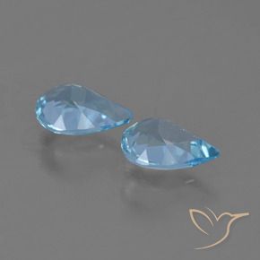 Gemas de Topacio Azul Cielo natural de 1.36 ct, En forma de pera, VS