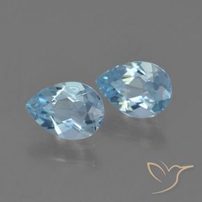Gemas de Topacio Azul Cielo natural de 1.61 ct, En forma de pera, VS