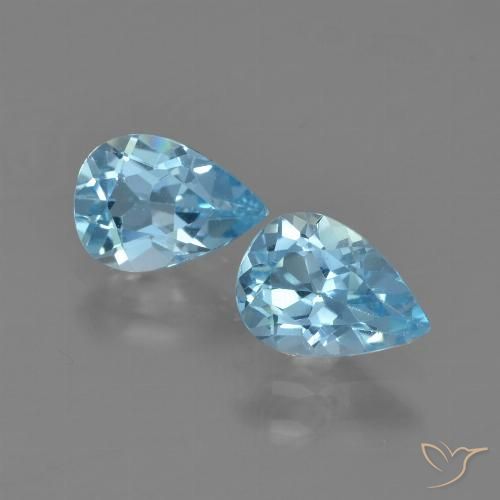 1.60ctw Natural Azul Cielo Topacio, En forma de pera, VS