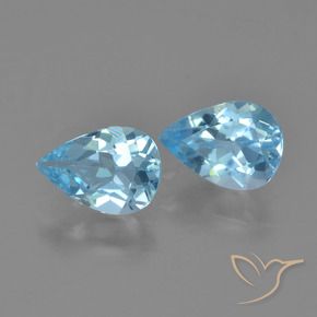 Gemas de Topacio Azul Cielo natural de 1.60 ct, En forma de pera, VS