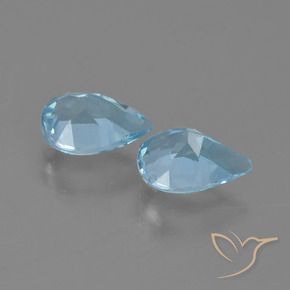 Gemas de Topacio Azul Cielo natural de 1.60 ct, En forma de pera, VS