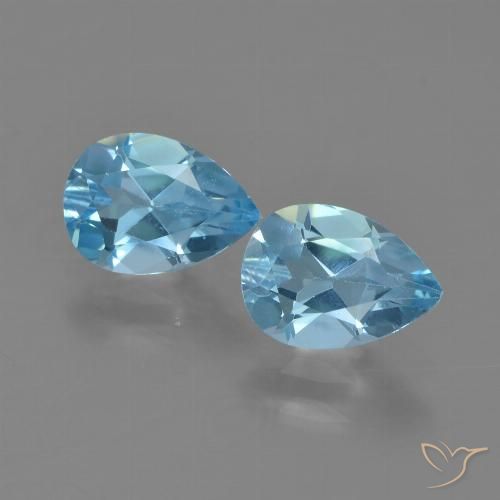 1.75ctw Natural Azul Suizo Topacio, En forma de pera, VS