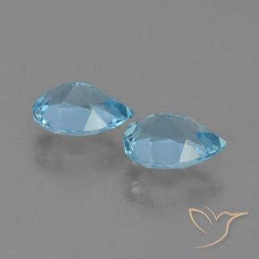 Gemas de Topacio Azul Suizo natural de 1.75 ct, En forma de pera, VS