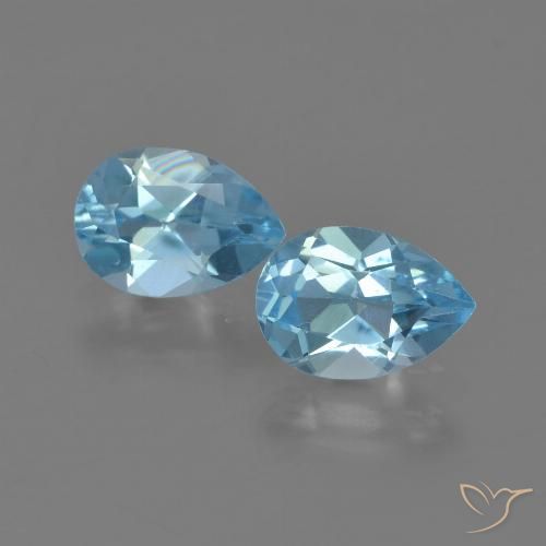 1.57ctw Natural Azul Cielo Topacio, En forma de pera, VS