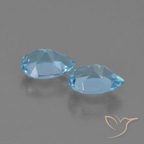 Gemas de Topacio Azul Cielo natural de 1.57 ct, En forma de pera, VS