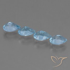 Gemas de Topacio Azul Cielo natural de 3.15 ct, En forma de pera, VVS-VS