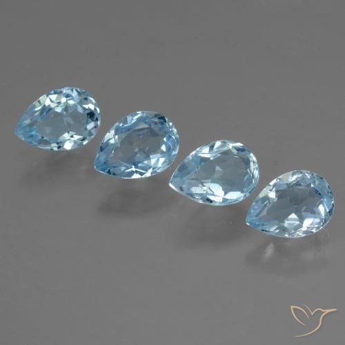 3.69ctw Natural Azul Cielo Topacio, En forma de pera, VVS-VS