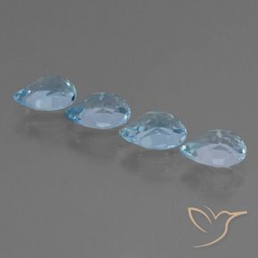 Gemas de Topacio Azul Cielo natural de 3.69 ct, En forma de pera, VVS-VS