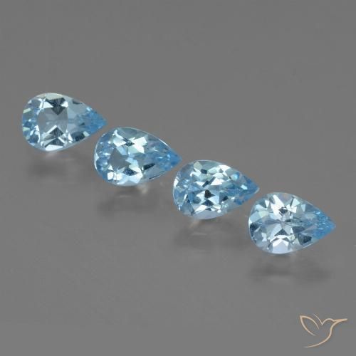 3.11ctw Natural Azul Cielo Topacio, En forma de pera, VVS-VS