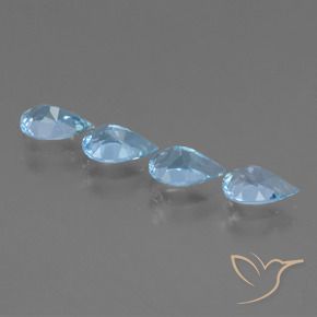 Gemas de Topacio Azul Cielo natural de 3.11 ct, En forma de pera, VVS-VS