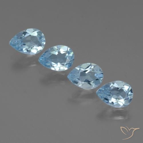3.12ctw Natural Azul Cielo Topacio, En forma de pera, VVS-VS