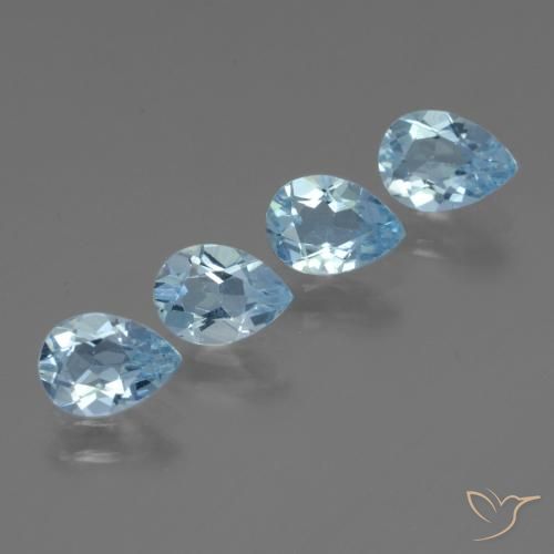 Gemas de Topacio Azul Cielo natural de 3.12 ct, En forma de pera, VVS-VS