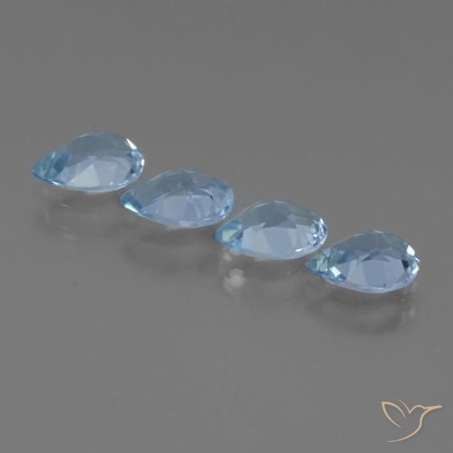 Gemas de Topacio Azul Cielo natural de 3.12 ct, En forma de pera, VVS-VS