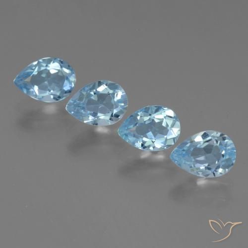 3.70ctw Natural Azul Cielo Topacio, En forma de pera, VVS-VS