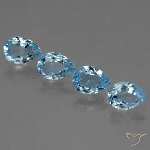 3.44ctw Natural Azul Cielo Topacio, En forma de pera, VVS-VS