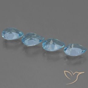 Gemas de Topacio Azul Cielo natural de 3.44 ct, En forma de pera, VVS-VS