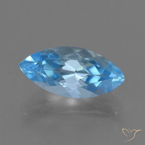 3.40ct Natural Azul Suizo Topacio, Marquesa, VVS